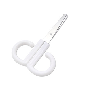 Stainless Steel Scissors White Straight Head Small Size For Paper Cutting Office Student Use - Product Image 3