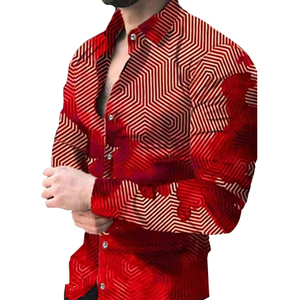 Erkek uzun kollu elbise gömlek parlak rahat düğme aşağı gömlek lüks parti balo gömlek vehomme Homme - Product Image 4