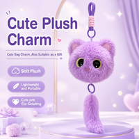 Porte-clés chat en peluche, mignon chaton à grands yeux, pendentif pour sacs à main, sacs à dos, clés de voiture et cadeaux