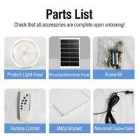 Plafonnier solaire LED extérieur étanche avec télécommande pour garage, balcon, abri de jardin, patio - Échantillon gratuit OEM/ODM
