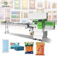 Automatische fruit-ijsjes-kussencompressor-wikkel-platbrood-lepel-toast-verpakkingsmachine voor snacks