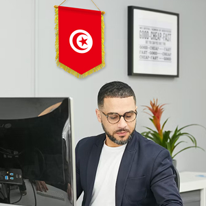 Wholesale Mini Pennant Car Flags 20x30cm Tunisia Wall Decor <b>Small</b> Ornaments Hanging Digital Printing - Product Image 1