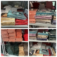 Grosir sprei ukuran Queen seprai datar 4 buah dalam 1 Set sprei merah 4 buah tirai katun menyala 2 tempat