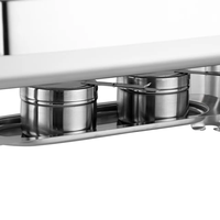 Chauffe-plat professionnel doré à couvercle roulant pour soupes et plats chauds, idéal pour buffets d'hôtel, traiteurs et mariages