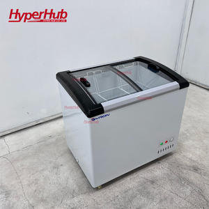 Congelador compacto para helados, refrigerador comercial con puerta corrediza de vidrio, tamaño pequeño para tienda minorista, color blanco - Product Image 2