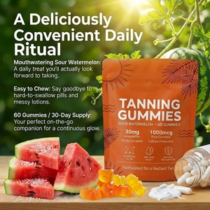Gummies bronzantes sans soleil OEM en promotion pour un éclat naturel, véganes et sans sucre, hydratation de la peau, supplément de bronzage, 30 gummies - Product Image 3
