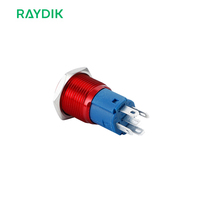 Sakelar 16Mm 5V 3Pin Biasanya Terbuka Datar Tahan Ledakan Logam Tombol Tekan Sakelar ON OFF
