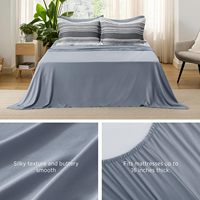 Lit dans un sac Queen 7 pièces ensemble de couette réversible Ultra doux respirant ensembles de literie avec draps de couette taies d'oreiller Shams