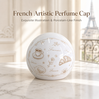 Capuchon de parfum rond de luxe en ABS écologique avec motif exquis