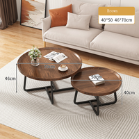 Table basse moderne en bois de noyer pliable avec cadre en fer, meubles de salon