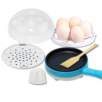 Zogifts Mini poêle à frire électrique multifonctionnelle à fond plat poêle à omelette antiadhésive cuiseur à oeufs