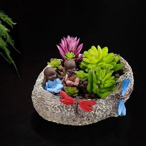 Estatuilla de Buda Pequeña de Cerámica 2024, Adornos de Monje, Manualidades para el Hogar, Decoración, Maceta para Suculentas, Esculturas de Monje, Ceremonia del Té - Product Image 3