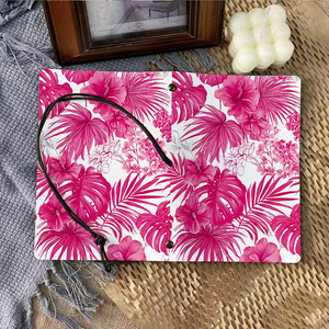 בעבודת יד a6 הבציר מחברת הבציר דפים להחלפה מזכרת פרימיום לפורומים בתעשייה עם עלי דקל היביסקוס - Product Image 6