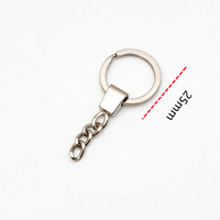 Vente en gros d'accessoires de bricolage porte-clés 25-30mm porte-clés fendu plat en métal avec chaîne porte-clés plat fendu en alliage plat pour la fabrication de bijoux