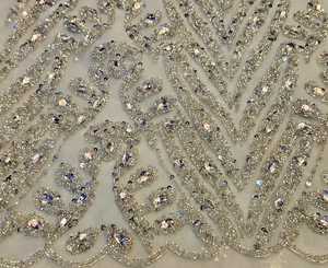 Chất Lượng Cao Cấp Sang Trọng Đính Cườm Vải Với Zircon Handmade 100% Polyester Giá Tốt Nhất Xuất Khẩu Từ Ấn Độ Nhà Sản Xuất - Product Image 1