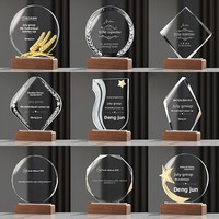 Trophée en verre personnalisé pour événements, compétitions scolaires, cadeaux commémoratifs, trophées sportifs en verre et cristal, coupes de récompense pour le basketball et le football