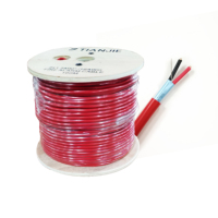 TIANJIE - UL1424 18AWG 1.0mm2 * 2C Paire torsadée blindée Conducteur en cuivre massif Veste en PVC Alarme incendie de sécurité Câble coupe-feu
