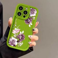 Coques de Téléphone Antichoc Luxe Fleurs pour iPhone 17 Air 16 15 Plus Pro Max 14 13 12 11 X – Housse de Protection Arrière Personnalisable avec Logo