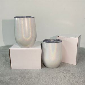 Verre à vin sans pied 12oz vierge pour sublimation, Mug de voyage à café arc-en-ciel, Tasse thermos à double paroi pour transfert thermique, Gobelet arc-en-ciel - Product Image 4