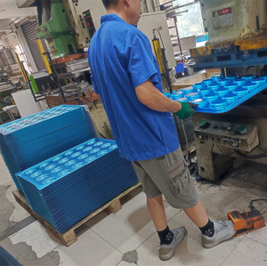 24 tazze 503x738x40mm acciaio alluminato 4 "<span class=keywords><strong>Hamburger</strong></span> panino Pan stampo da forno - Product Image 6