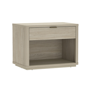 Nightstand In Natural Wood Finish With Drawer And <b>Open</b> Shelf <b>Storage</b> For Bedroom Use - Product Image 6
