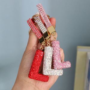 Porte-clés personnalisable pour sac à main femme, breloque décorative, motif amour, avec paillettes, cristaux, strass et lettres anglaises - Product Image 3