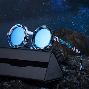 Gafas de sol polarizadas redondas XH-98357P-2 para hombre, protección UV400, visión nocturna, montura de PC, lentes TAC, color negro - Product Image 4