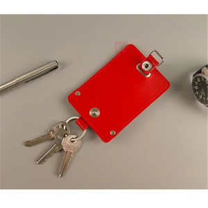 Creative genuine <b>leather</b> <b>keychain</b>, car key cover, key pouch gift, customizable logo. - Product Image 1