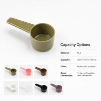 Cuillère doseuse personnalisée Hoersun en PLA, qualité alimentaire, biodégradable, 30 ml, 40 ml, 50 ml, gobelet doseur pour poudre, fabricant en gros de produits en plastique