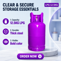 Muestra Gratuita, Cilindro de Gas LPG para Cocina con Capacidad de 12.5 kg, Nuevo Diseño con Asa, para Exportación a África
