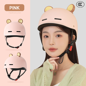 Casco de Motocicleta de Media Cara de Material ABS, Estilo Lindo, con Orejas Pequeñas Desmontables, Venta al por Mayor de Fábrica AD - Product Image 1