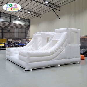 Bianco puro doppio scivolo gonfiabile casa di rimbalzo combinato Jumbo bambini rimbalzo castello salto e scivolo divertente fornitore di giochi - Product Image 4
