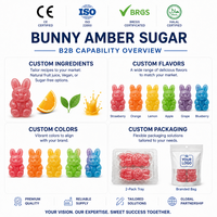 Halal roze cartoon konijntje Kohakutou amber harde snoepjes met frosted buitenkant kindersnack feestdecoratie snoepgoed detailhandel groothandel