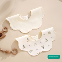 Bavoirs pour bébé réversibles en coton mousseline respirant, imperméables, double face, avec bouton, pour la bave et les éructations