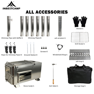 <span class=keywords><strong>Estufa</strong></span> para Tienda de Campaña INBESTCAMP con Chimenea, Grabado sin Humo, Logotipo de Fábrica, <span class=keywords><strong>Estufa</strong></span> de Chimenea Aprobada para Camping al Aire Libre - Product Image 2
