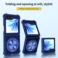 Casing ponsel lipat cincin magnetis baru Z Flip 6 Matte, casing pelindung ponsel TPU 6 buah untuk Samsung Galaxy Z Flip
