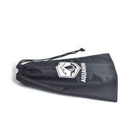 Sac de rangement en nylon noir avec logo imprimé sur mesure, sac de rangement en nylon polyester avec fermeture à glissière