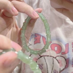 2022 Fashion Jewelry Wholesale Natural Bamboo Jade <b>Bracelet</b> Crystal Gemstone <b>Beads</b> Jade Handmade Link <b>Bracelet</b> for Women - Product Image 6