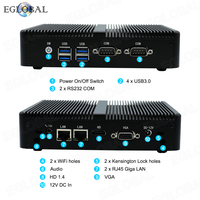 Mini PC Portátil Eglobal, Intel Core I3 5005U/I5 4200U/4200Y, Doble Núcleo, DDR3, 8GB RAM, Doble RJ45 LAN, HD, VGA, 4USB, Computadora Pequeña para el Hogar