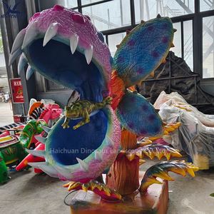 Jardin botanique Attraction grandeur nature fleur carnivore artificielle Animatronic Piranha plante monstre pour parc à thème extérieur - Product Image 3