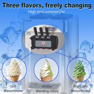Máquina comercial de helado suave de 3 sabores, de pie, 18-40L/H, de acero inoxidable, para yogur helado - Product Image 5