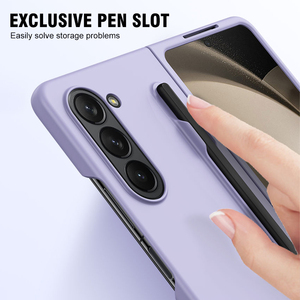 Không Dây Sạc Chống Sốc Màu Tinh Khiết Bán Buôn Cứng <span class=keywords><strong>PC</strong></span> Đối Với Samsung Galaxy Z Gấp 7 6 5 Điện Thoại Di Động Trường Hợp Với Chủ Bút - Product Image 4