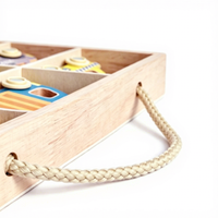 Ensemble de jouets de transport en bois Montessori, 9 pièces, ensemble de voitures de ville avec boîte de rangement en bois portable
