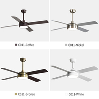 C011 Ventilateur de plafond DC 52 pouces avec kit d'éclairage avec télécommande Ventilateur de plafond 52 pouces avec kit d'éclairage