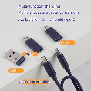 뜨거운 판매 PD 60W 7 in 1 멀티 폰 충전 케이블 보관함 C 타입 8 핀 여행 충전 USB OTG 케이블 전화 용 - Product Image 2