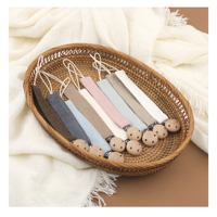 Vente en gros de pinces en bois personnalisées pour bébé Chaîne de sucette en tissu 100% coton pour bébé Chaîne factice