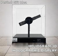 Mini Ventilador Holográfico 3D de Escritorio, Proyector de Hologramas Pequeño para Interiores, Opción OEM, 1 Año de Garantía, Control Remoto por Aplicación, Ideal para Regalo