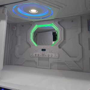 New Space Sleep Capsule Leather <strong>Bunk</strong> <strong>Bed</strong> Japanese Design for Hotel B&amp;B Youth Travel - Product Image 5