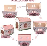 Maisonnette pour chat en carton ondulé à personnaliser, modèle DIY à colorier, cadeau de Noël, jeu d'intérieur – Vente chaude