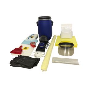 El Kit de derrames para riesgos químicos contiene contenedores cilíndricos para productos de limpieza y lavado - Product Image 1